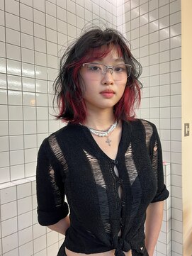 スタニング 渋谷(STUNNING.) インナーカラー　渋谷ケアブリーチデザインカット