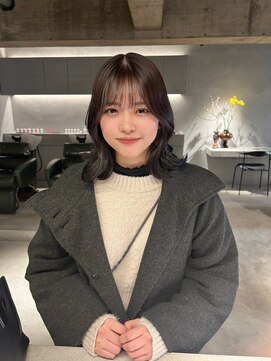 リール(rire) rireイメチェン前髪アンブレラカラーこなれミディウェーブパーマ