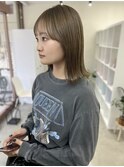 ○ブリーチ1回透明感オリーブグレージュカラー20代30代40代