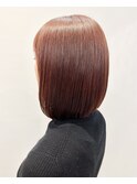 【morio松戸　アイダ】オレンジブラウンボブ暖色カラーボブ