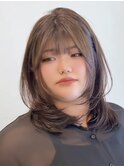 小顔可愛いレイヤーカット×アッシュカラー10代20代30代