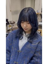 エル(EL by green)&nbsp;【RYUYA】ミディアムハイレイヤー×ネイビーブルー