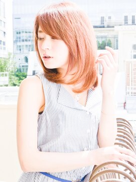 パティオン(PATIONN) ピンクベージュ大人の内巻きニュアンス艶ストレートミディアム