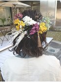 お花たっぷり☆袴ヘアセット