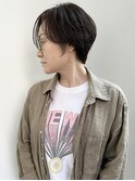 ショートヘア/斜めバング/グレージュカラー/デザインカラー b
