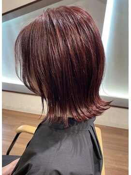 ジャム(Jam) 秋色レッド系カラー×切りっぱなしボブ★中村大輔