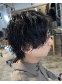 ツイストスパイラルパーマ波巻きスパイラルパーマセンターパート