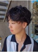 【SHARON原宿】マッシュ×ハンサムショート×パーマ