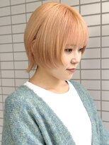 ジェムヘアスタジオ 湘南平塚南口店(Gem Hair Studio) Gem Hair Studio あねざき　ペールオレンジ×ミニウルフ