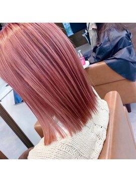 エヌプラス(N+) 切りっぱなしボブ/エアリーロング/美髪/ピンクブラウン