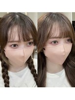 アム 表参道(am) 前髪縮毛矯正【小顔グレージュレイヤーロングパーマ】