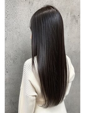 フレイムスヘアーアンドリラックス 西川口店 前髪パーマアッシュカラーグレーベージュレイヤーロング