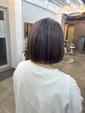 ヘアメイク デザート(HAIR MAKE DESART) 木村法子【切りっぱなしボブ×ハイライト×ピンクパープル】