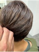 白髪ぼかし30代40代50代60代伊丹大人ショート大人ボブ