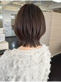 ミルクティーブラウンくびれボブミディアムレイヤー