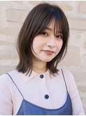 顔周りレイヤーボブ/似合わせカット/前髪20代30代ダークブラウン