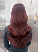 韓国ヘアロング顔周りレイヤーピンクベージュ_ba583921