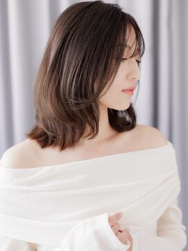 カバーヘア イヴ 戸頭店(COVER HAIR EVE) 韓国風くびれレイヤー黒髪シースルーひし形ボブディ30代Te2