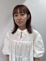 ルッツ(Lutz)&nbsp;ぱつんワイドバング　ツヤ感オレンジヘア