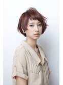 アシンメトリーショートボブ×細めハイライト・20代・30代・40代