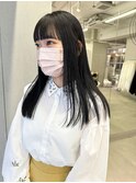 ぱっつん前髪・黒髪ストレート