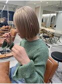 【Lomalia渋谷】milk tea beige切りっぱなしボブ シアーカラー