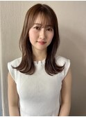 TLUUS前髪パーマグレーベージュレイヤーロングアッシュカラー