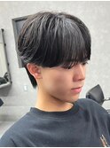 黒髪マッシュナチュラルマッシュメンズヘア韓国ツーブロック
