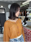ラベンダーブラック×外はねボブ×顔まわりカット【四日市】