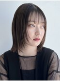ミディアムボブ/ 顔まわりレイヤー/ ベージュカラー