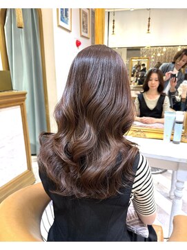 ロンドアベニール 北千住(Lond avenir) ブリーチなし　チョコレートブラウン　レイヤーカット　顔周り
