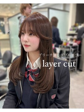 リリー(Lilley) ブリーチ無しダブルカラー☆ほんのり明るいグレージュ