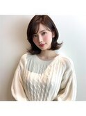 イメチェン黒髪こなれミディボブルフ前髪ワンレンネビージュ小顔