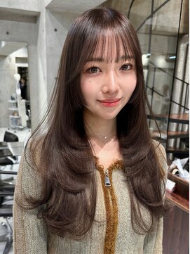 サイン 渋谷(SIGN) 韓国ヘアーハッシュカットレイヤーカットグレージュブリーチ無し