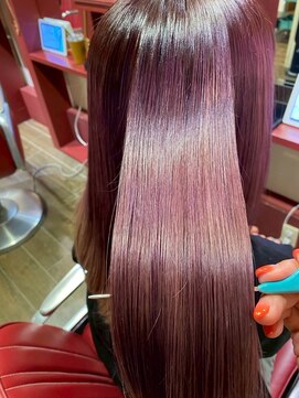 バイオレットアッシュ/グラデカラー/韓国風/艶髪ロング/トレンド