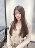 王道ブラウン×小顔レイヤー×韓国風巻き×髪質改善