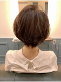 白髪ぼかしハイライト/ショートカット/40代50代/【西長堀駅】