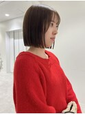 ボブ/切りっぱなしボブ/赤み消しカラー