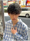 メンズパーマ/前髪波巻きウェーブ韓国風ニュアンスパーマ/毛流れ