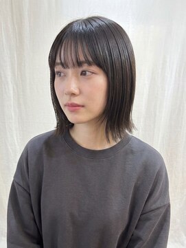 ココカラヘアー ニコ(cococara hair nico) 縮毛矯正/外はねボブ/タッセルボブ/アッシュベージュ/前髪あり