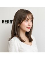 ヘアーズ ベリー 香椎店(hairs BERRY)&nbsp;★ハッシュカット/ミディアムレイヤー/ブラウンベージュ/艶髪