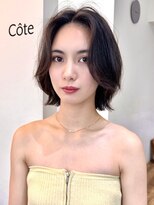 コート 青山(Cote)&nbsp;20代30代40代ひし形レイヤーふんわりミディアムブラウンカラー