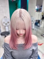 ボックスミコ(Box mico.)&nbsp;ホワイト＆ピンクラベンダーのミディアムルーツカラー☆