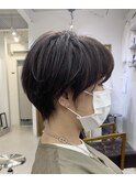 【NIKO】脱白髪染めハイライト白髪ぼかしくびれショート丸み50代