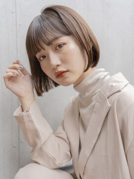 ガーデン 渋谷(GARDEN) ボブ　ホワイトグレージュ　デジタルパーマ　チェリーブラウン