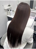 ロングヘアービターチョコレートカラー髪質改善 赤坂見附