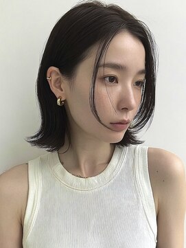 ノラギンザユー(NORA GINZA/U) 切りっぱなし外ハネボブ艶暗髪シースルーバング