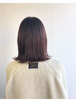 ヘアメイク オブジェ(hair make objet)&nbsp;パープル 切りっぱなしボブ