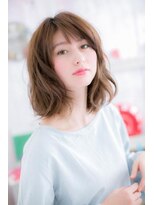 ヘアアンドビューティー ミック(Hair & Beauty miq) くせ毛風の束感♪ミルクティーブラウンエアリーミディa1