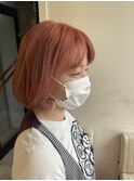 コーラルピンク　ボブ　艶髪　YACHI